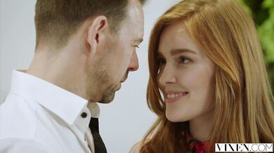 Lovely redhead with small tits got fucked