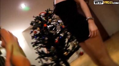 Beauty babes have sex at New Year's Eve