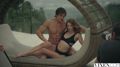 Beauty with small tits Blake Eden fucked outdoors