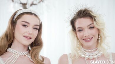 See the incredible chemistry between Kenna James and Della Cate in this wild lesbian scene