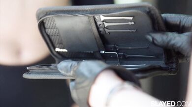 See the internal action as Valentina Nappi uses a glass dildo on Nicole Vaunt's pussy