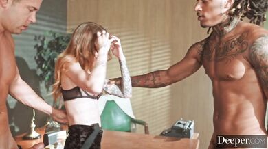 Experience the raw passion of Kendra Cole getting drilled from both ends in this scene