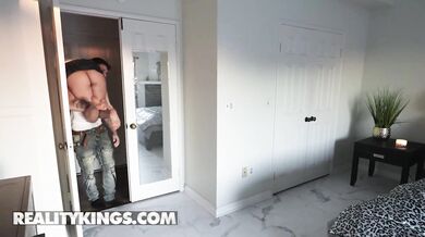 Victor Ray paints Ophelia Purr’s chest and then stuffs her tight hole